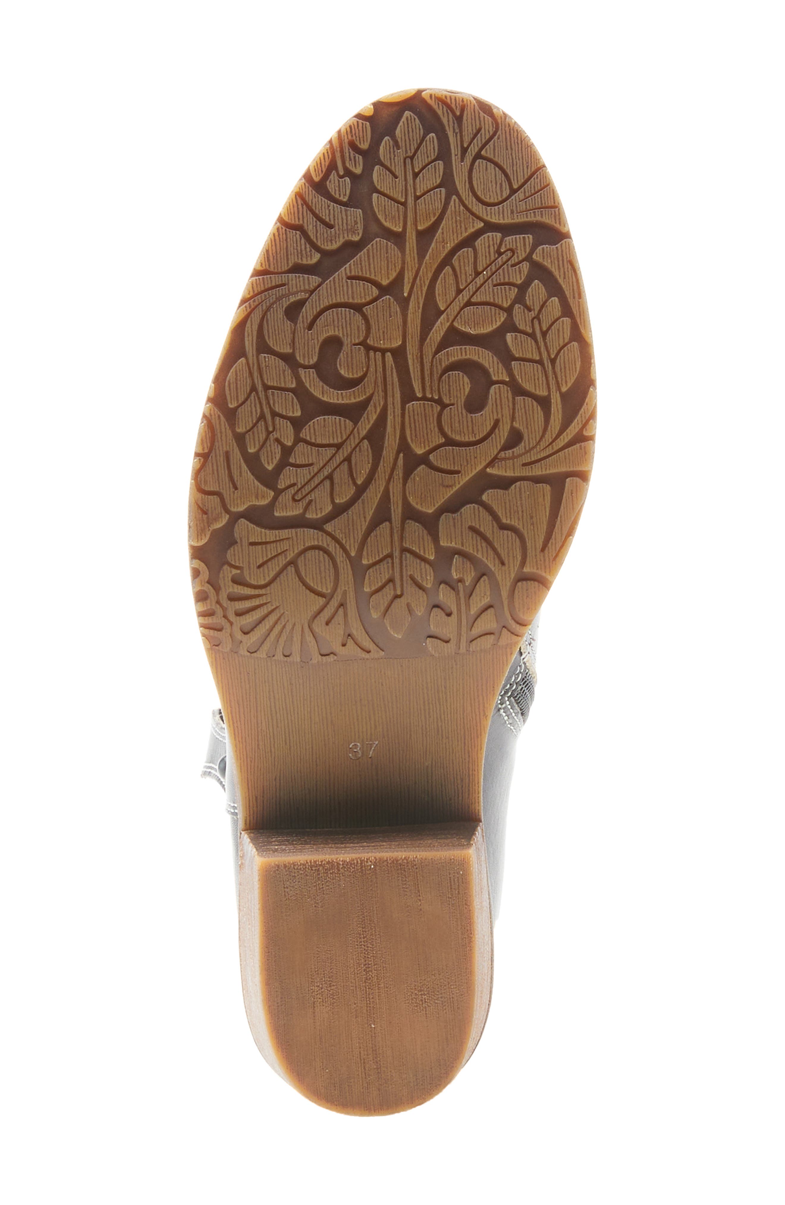 L'Artiste by Spring Step Galop Embossed Floral Leather Bootie, Alternate, color, 
