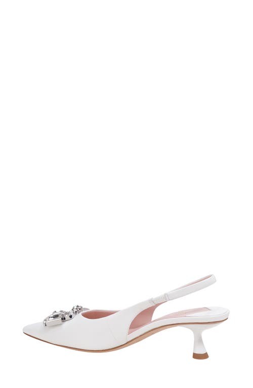 Kate Spade New York Renata Pointed Toe Kitten Heel Slingback Pump In White