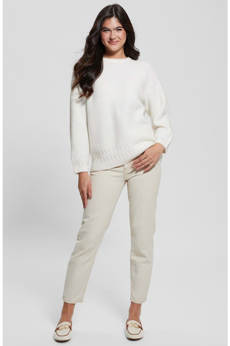 Margo Mixed Stitch Sweater, Alternate, color, DOVE WHITE