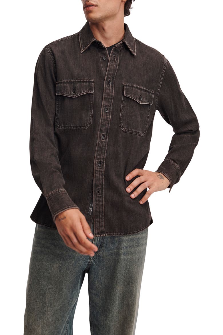 Infuse Denim CPO Shirt, Main, color, BROWN-BLACK