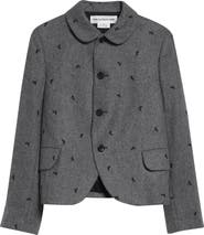 Comme des Garçons Girl Embroidered Wool Blend Flannel Jacket