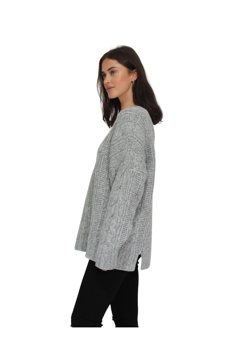 Perfect Me Oversized Crew Sweater, Alternate, color, Grey