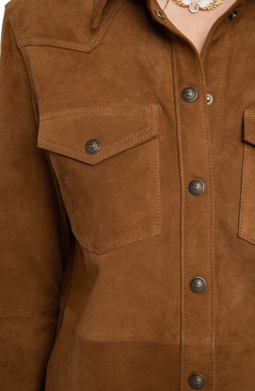Zadig & Voltaire Suede Button-down Shirt In Brown