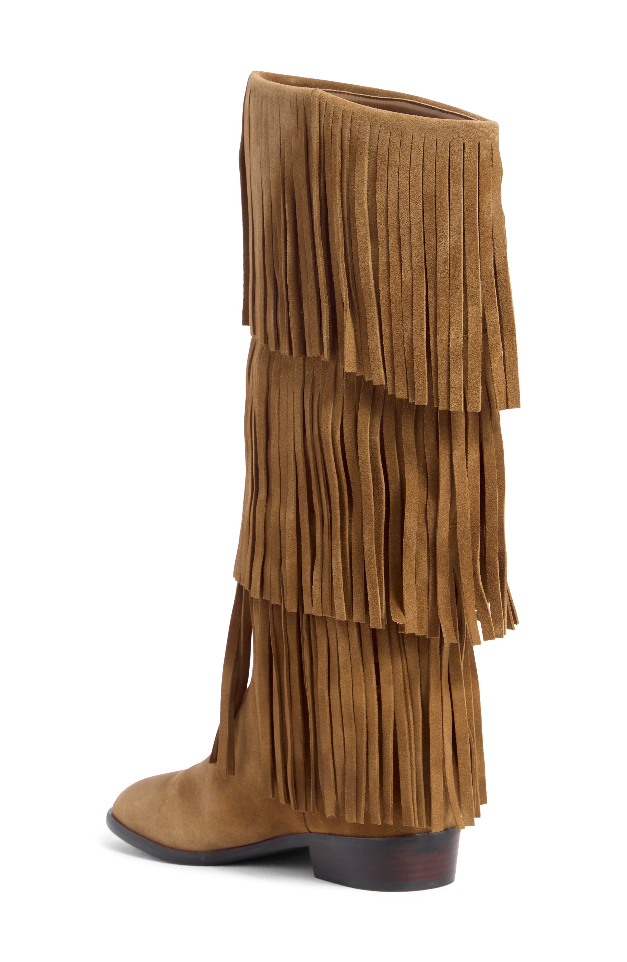 Steve Madden Spur Fringe Boot, Alternate, color, Taupe Suede