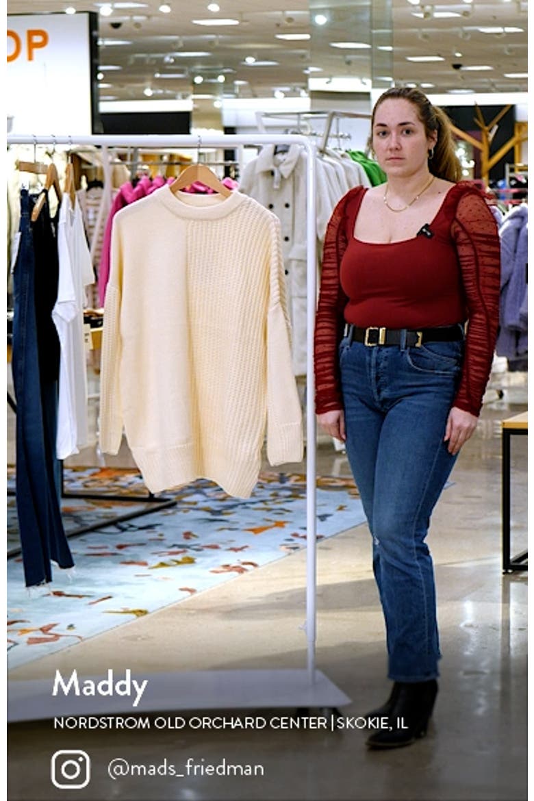 Long Sleeve Contrast Rib Sweater Dress video
