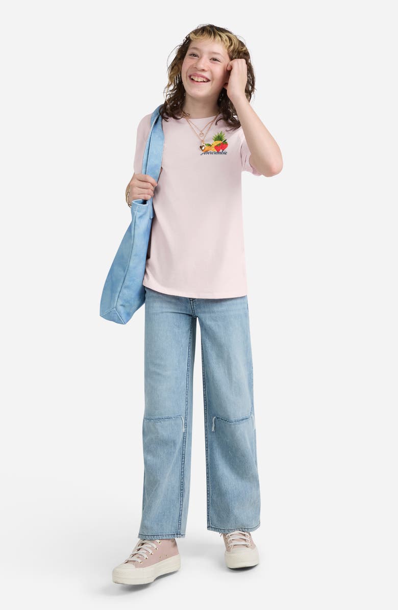 abercrombie kids Kids' Fruit Stand Graphic T-Shirt, Alternate, color, Chalk Pink
