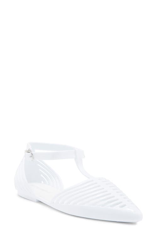Jeffrey Campbell Squeaky Jelly Flat In White