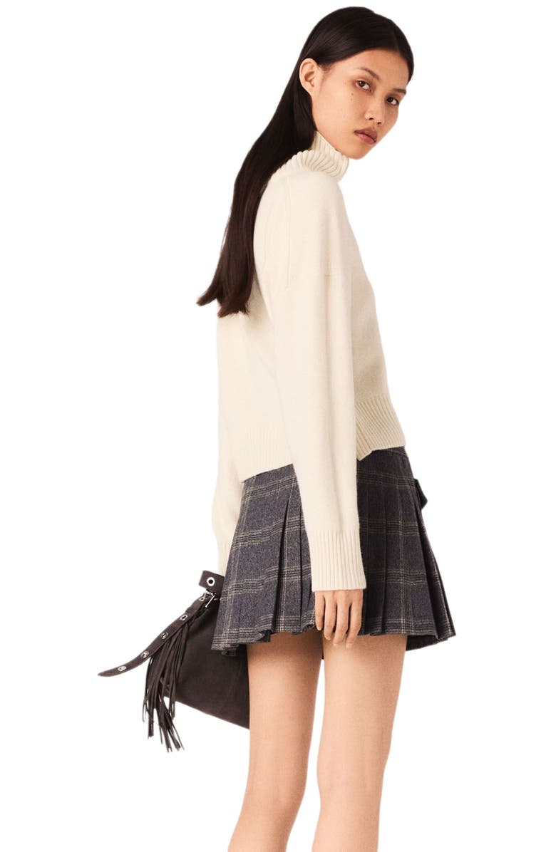 maje High-neck cashmere sweater, Alternate, color, Ecru