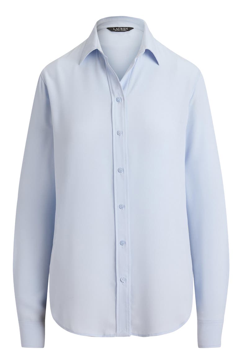 Georgette Long Sleeve Shirt, Alternate, color, ICY BLUE