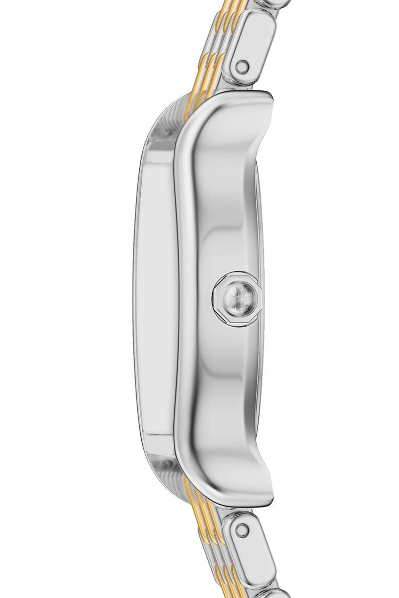 The Eleanor Curve Bracelet Watch, 23mm x 31mm, Alternate, color, WHITE/ TWO TONE