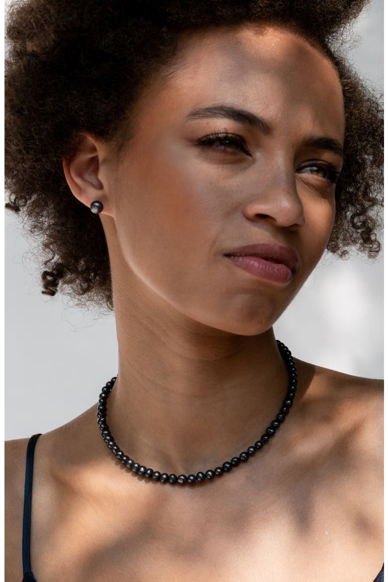 Timeless Peacock Freshwater Pearl Necklace, Alternate, color, Sterling Silver