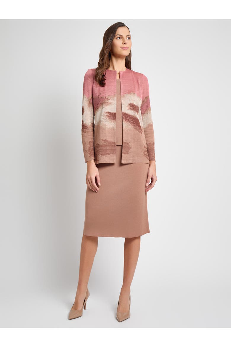 Heritage Landscape Pattern Knit Jacket, Alternate, color, Honey Suckle/Biscotti