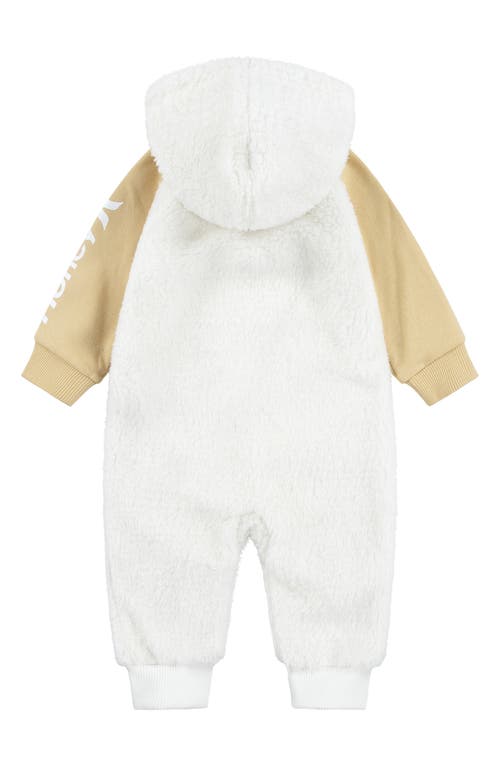 Hurley Plush Faux Fur Hooded Coverall In White