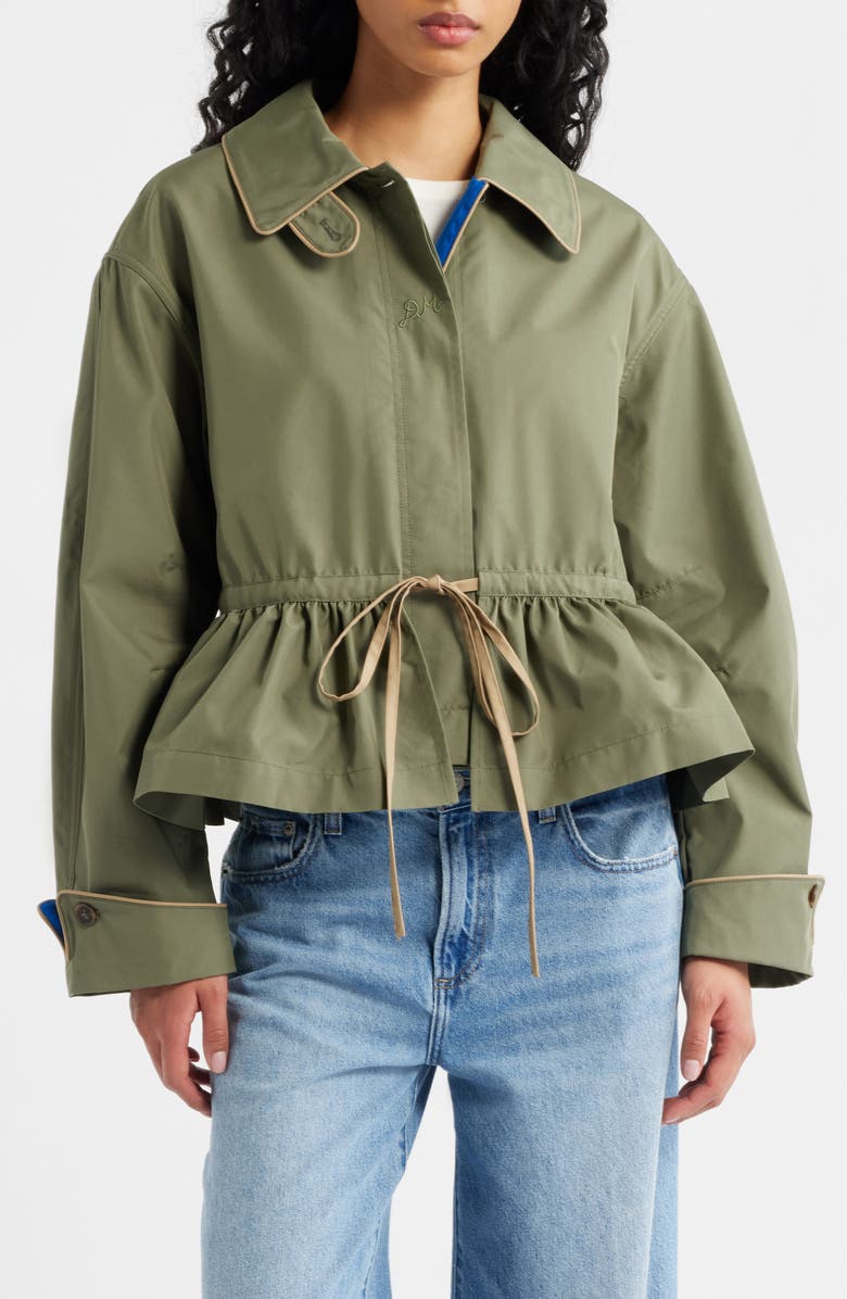 Damson Madder Myrtle Water Repellent Convertible Trench Coat, Alternate, color, Sage