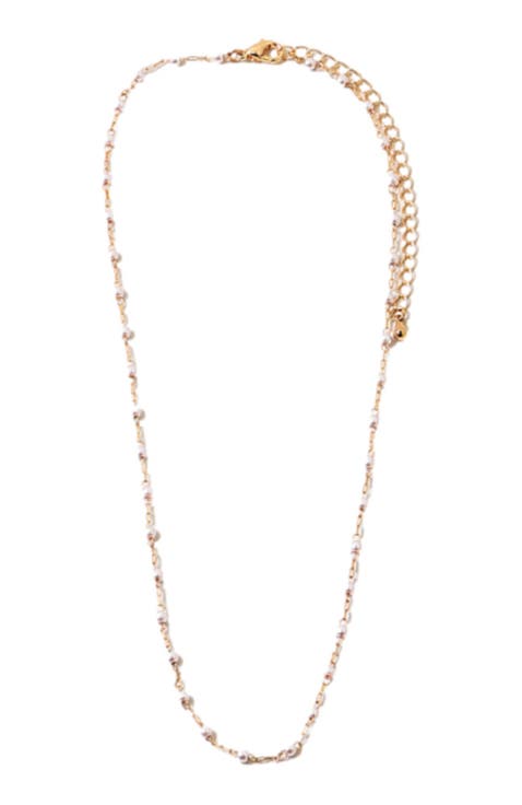 Peaceful Tiny Pearl & Gold necklace