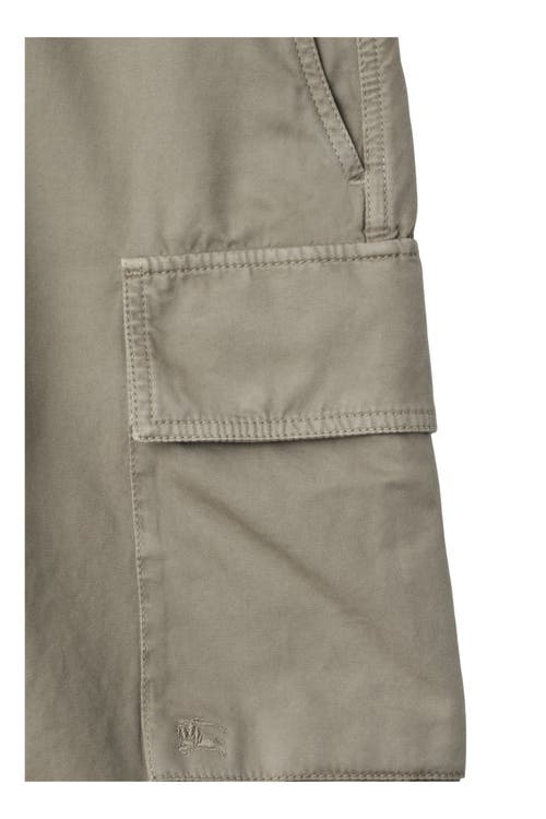 Burberry Beige Cargo Shorts With Motif In Quill