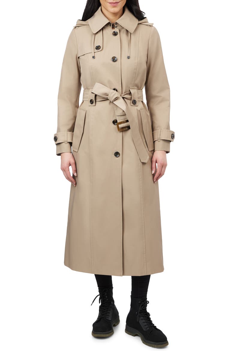 Water Resistant Belted Trench Coat, Alternate, color, STONE