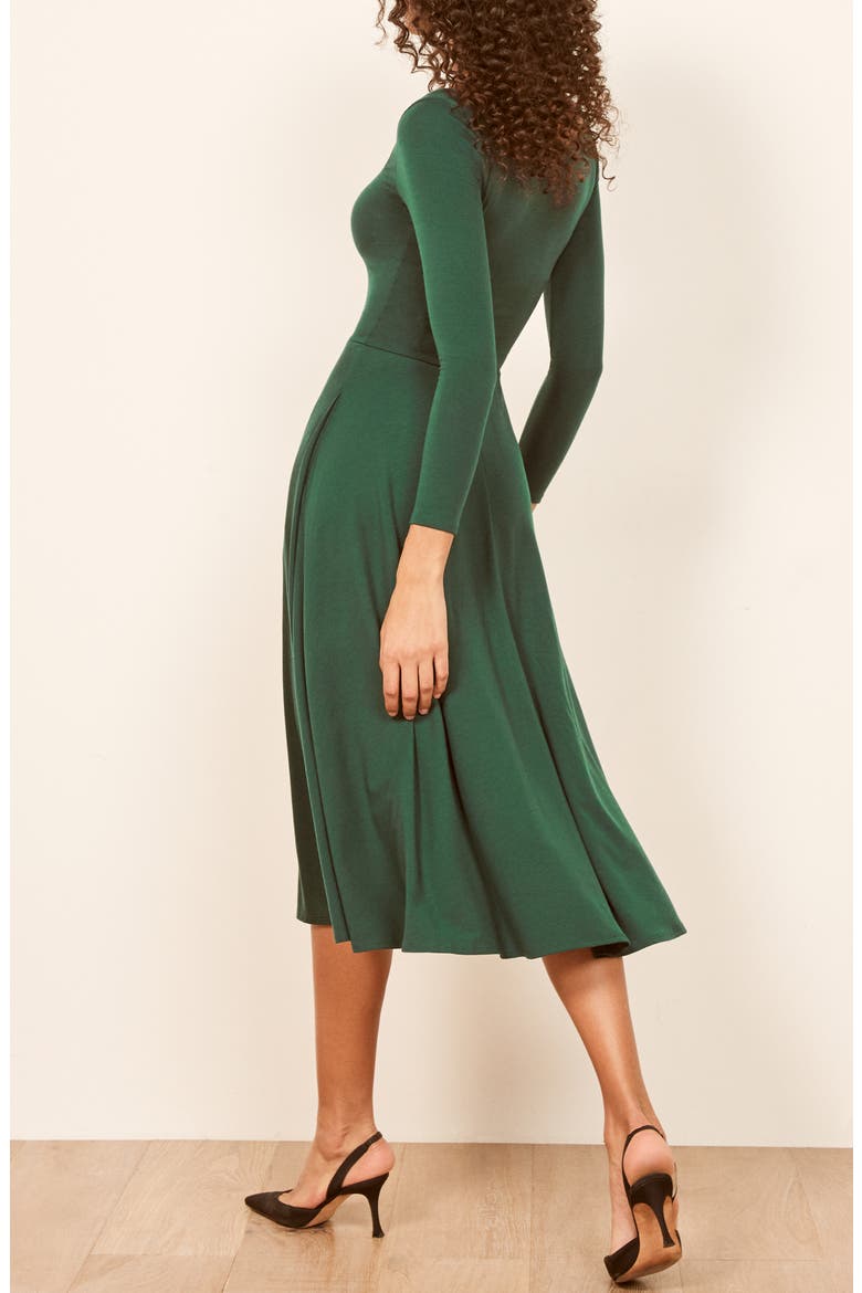 Lou Midi Dress, Alternate, color, EMERALD