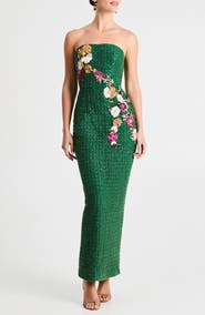 HELSI Silvia Floral Sequin Strapless Cocktail Dress