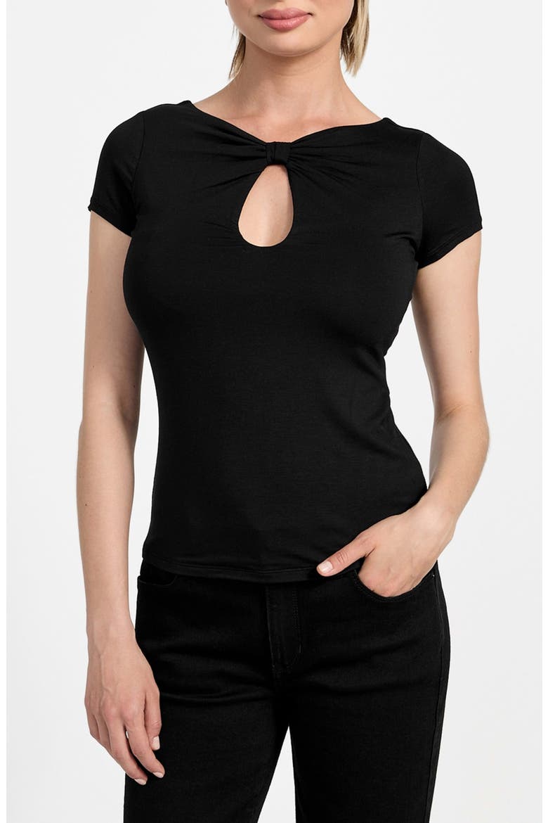 Joey Cutout Top, Main, color, JET BLACK