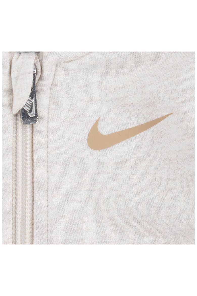 Hooded French Terry Romper, Alternate, color, PALE IVORY HEATHER