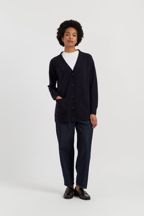 Chinti & Parker Wool-cashmere Long Cardigan In Navy
