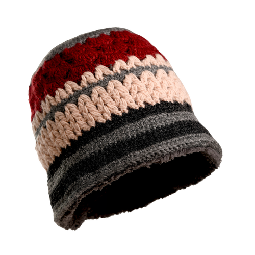 Nirvanna Designs Stripe Sun Hat In Grey Combo