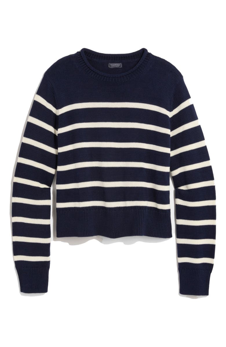 vineyard vines Stripe Roll Neck Cotton Sweater, Main, color, Caley Stripe