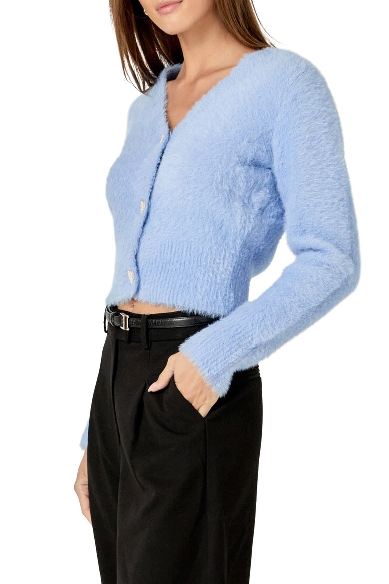 Pearly Heart Button Sweater, Alternate, color, PERIWINKLE