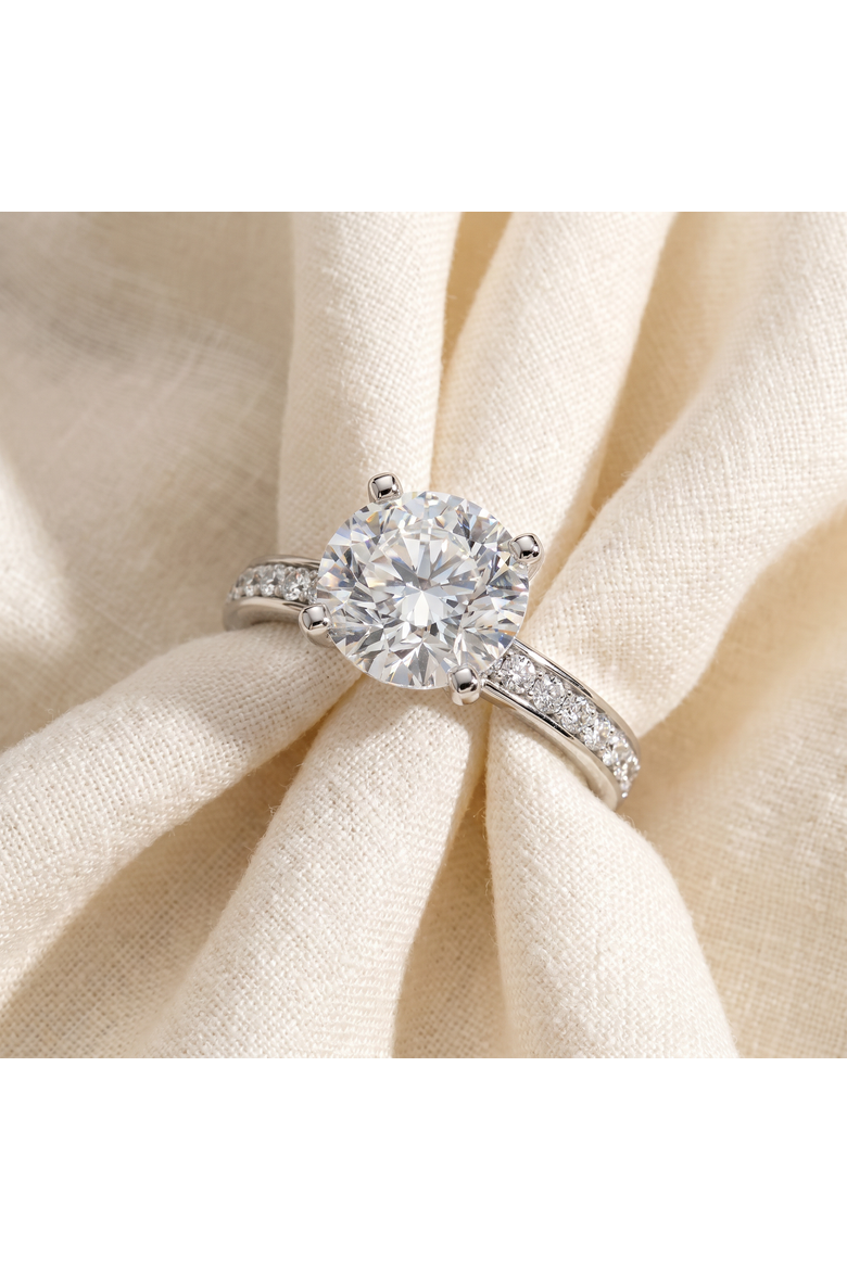 Certified 2 1/4Ct Karthy Diamond Engagement Ring 14k Gold or Platinum Lab Grown, Alternate, color, 14k White Gold
