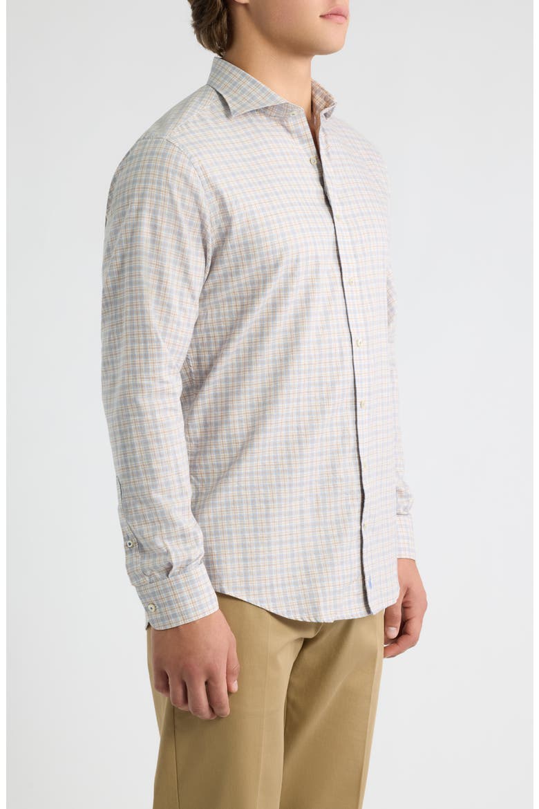 Bayview Pane Long Sleeve Button Down Shirt, Alternate, color, MALIBLU