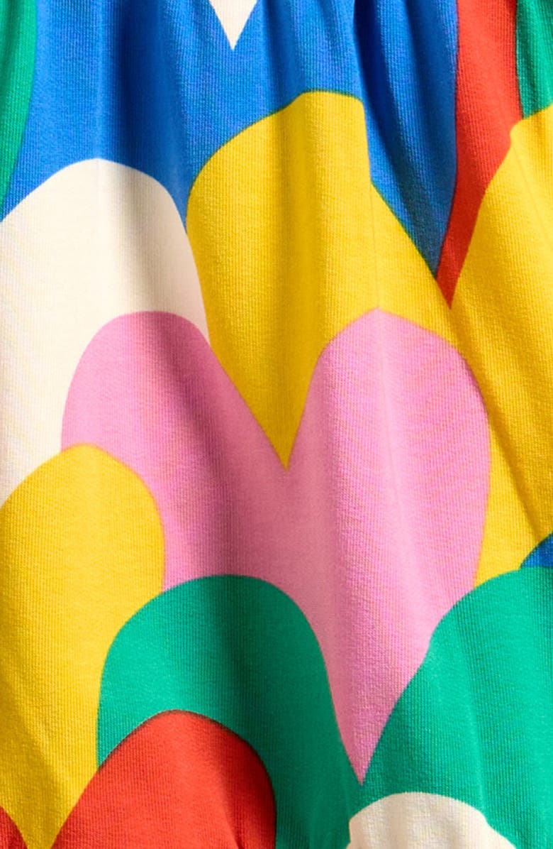 Mini Boden Kids' Heart Print Long Sleeve Tiered Sweatshirt Dress, Alternate, color,