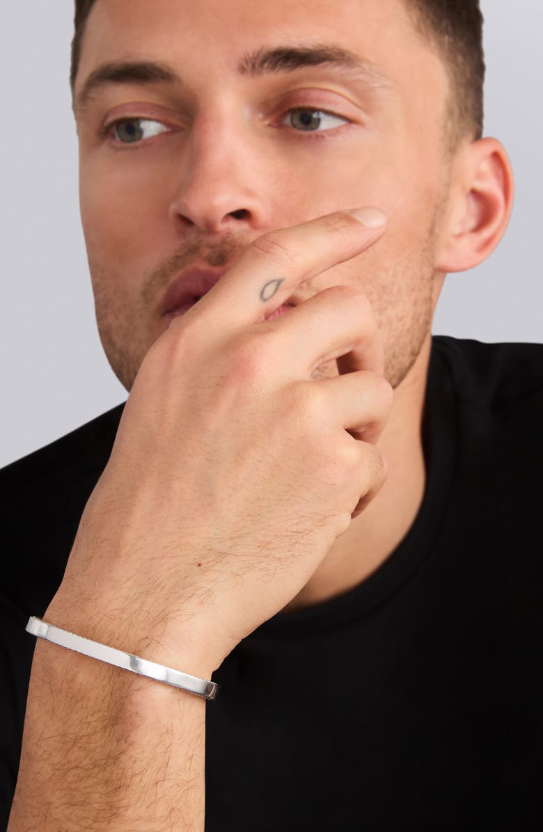 LAGOS Men's Anthem Sterling Silver Caviar Cuff Bracelet, Alternate, color, Silver