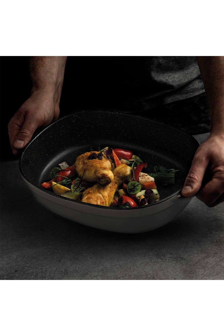 Grey Gem 13" Stoneware Oval Baking Dish, Alternate, color, GREY