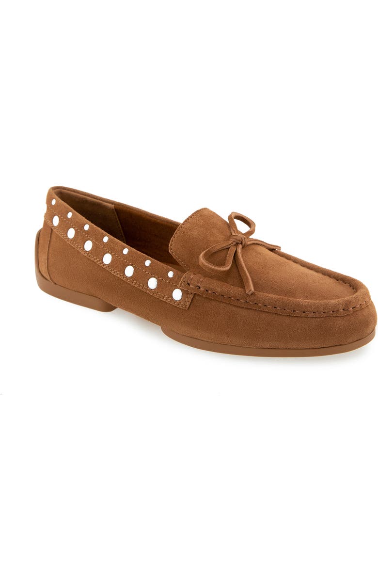 Splendid Felipe Studded Suede Loafer, Main, color, Caramel