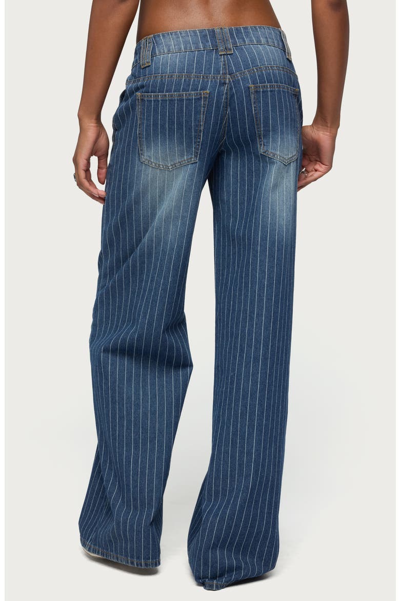 Cory Stripe Low Rise Wide Leg Jeans, Alternate, color, BLUE