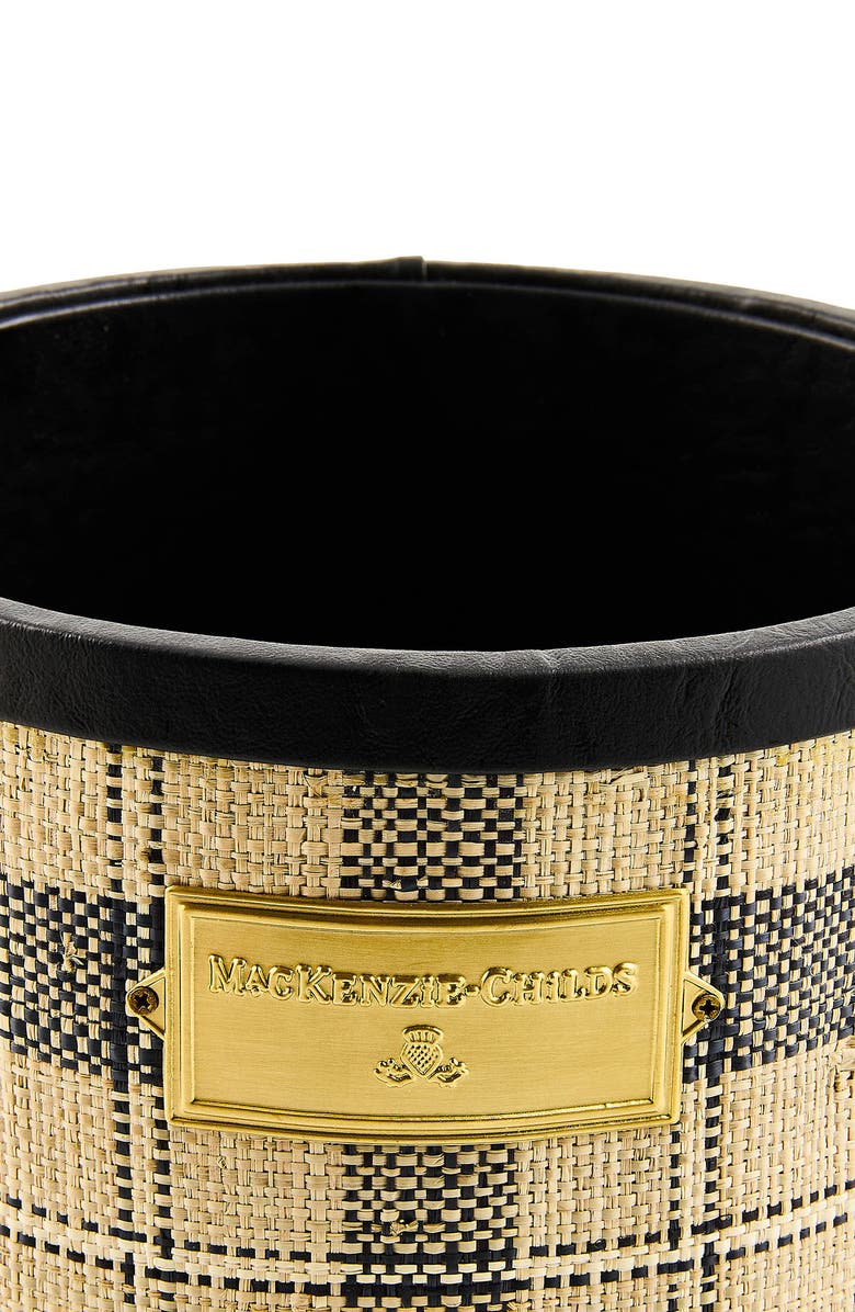 MACKENZIE CHILDS Mad for Plaid Waste Bin, Alternate, color, Beige