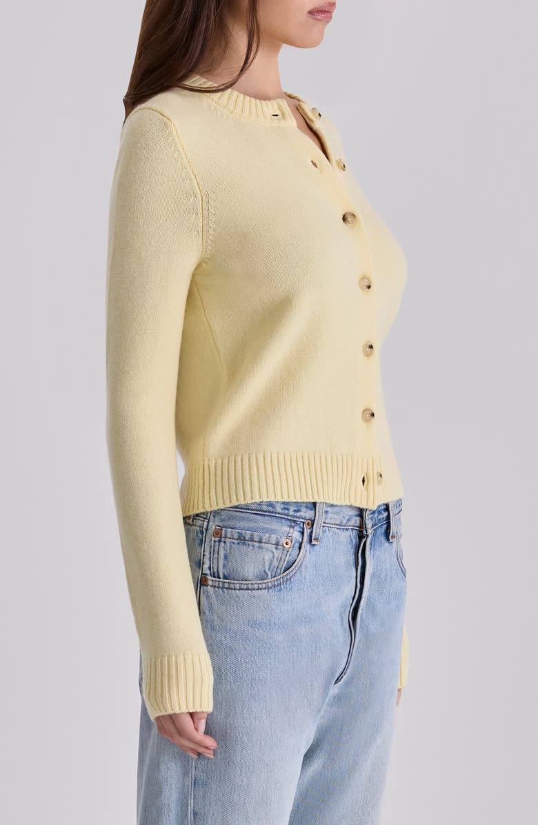 HOUSE OF CB Signature Lemon Merino Wool Blend Cardigan, Alternate, color, Lemon