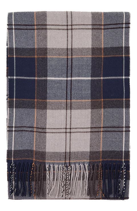 Galingale Plaid Fringed Scarf