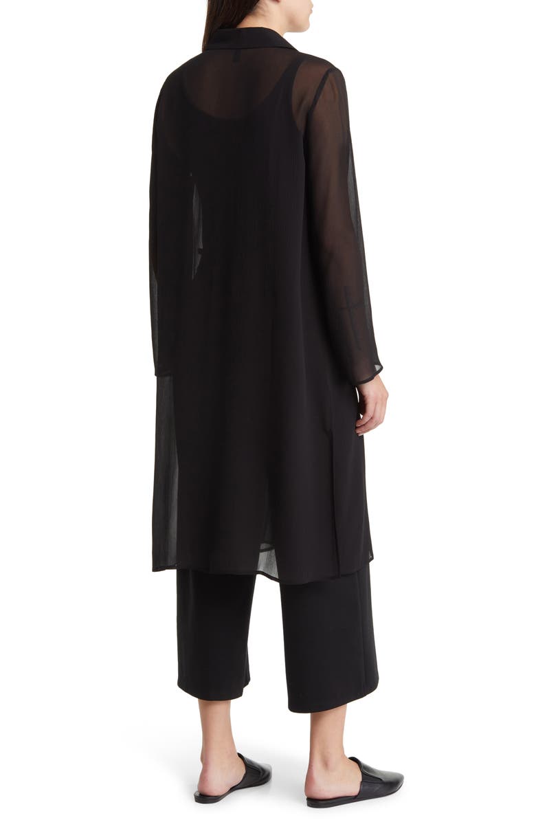 Eileen Fisher Open Front Silk Chiffon Jacket, Alternate, color,