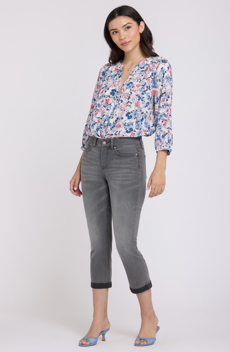 NYDJ Chloe Cuffed Capri Jeans, Alternate, color, Dusty Ash