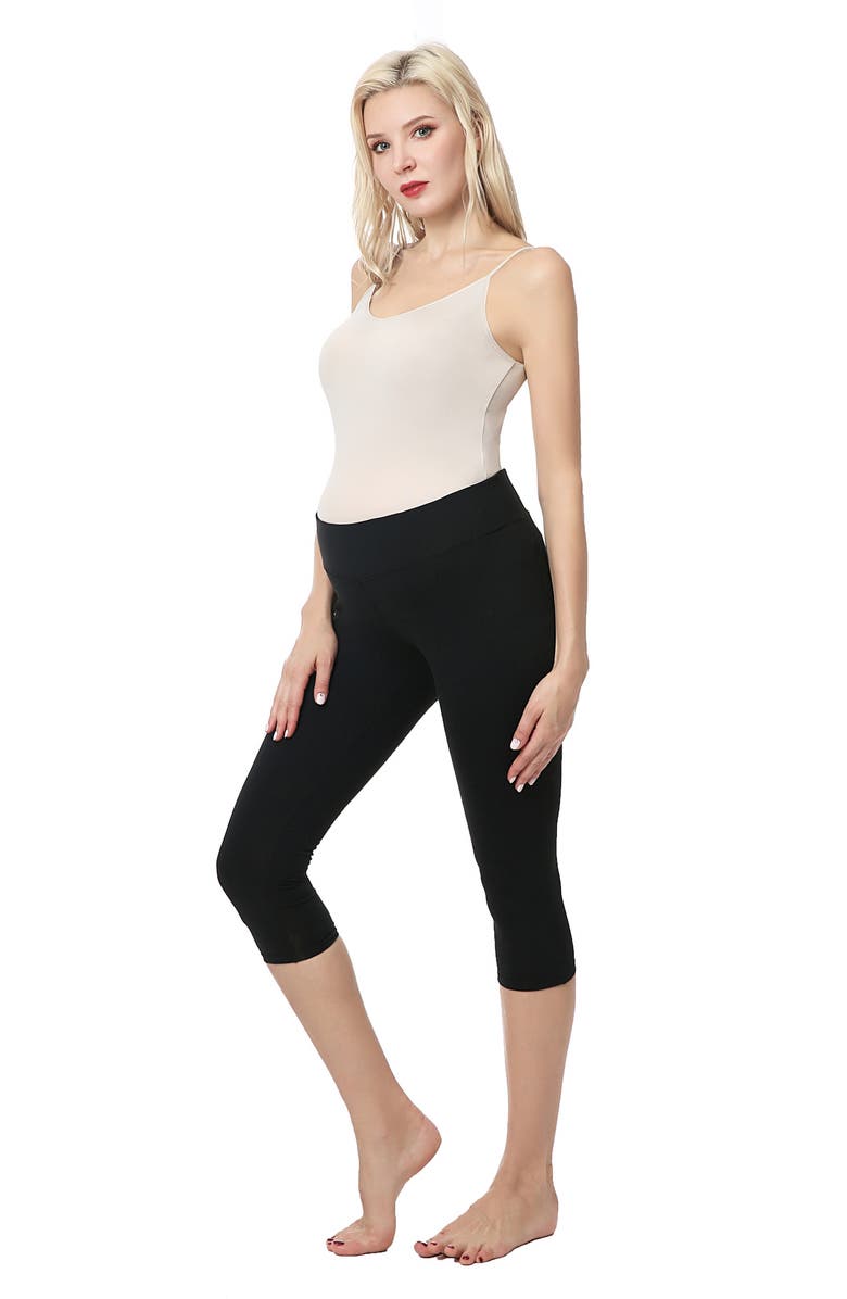 Kimi and Kai Eva Under the Belly Maternity Crop Leggings, Alternate, color, Black