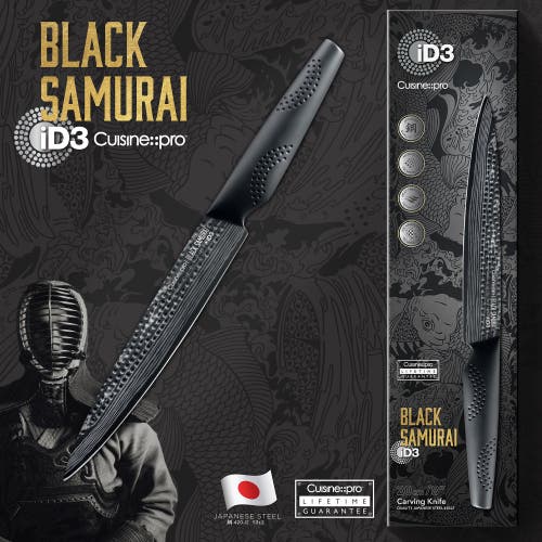 Cuisine::pro Id3 Black Samurai 8" Carving Knife In Gray