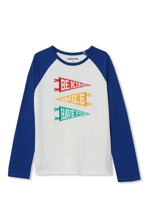 Lands' End Kids'  Girls Graphic Tee Shirt In Blue