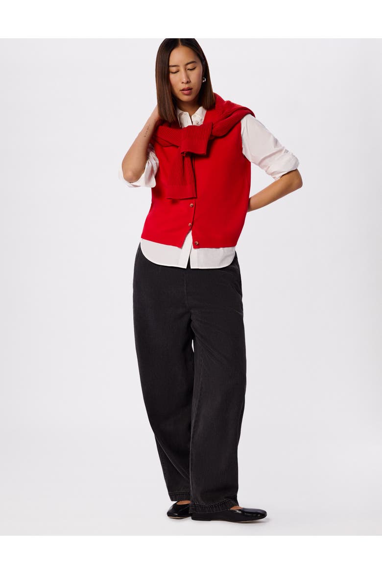 V-Neck Button Front Knit Tank, Alternate, color, Red