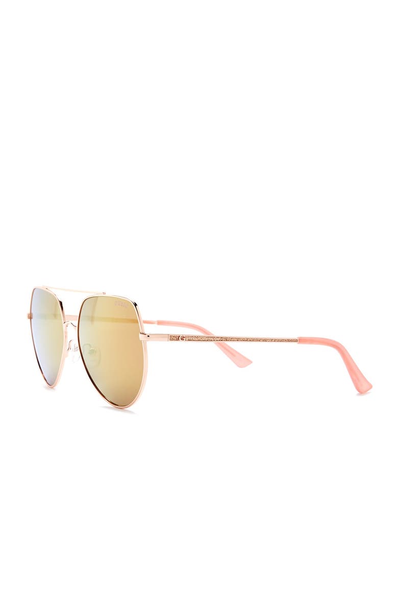 58mm Metal Shield Sunglasses, Alternate, color, SRGLD/BORDMR
