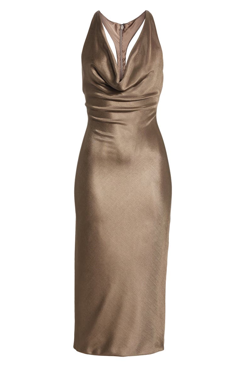 Cowl Neck Sheath Dress, Alternate, color, MINK