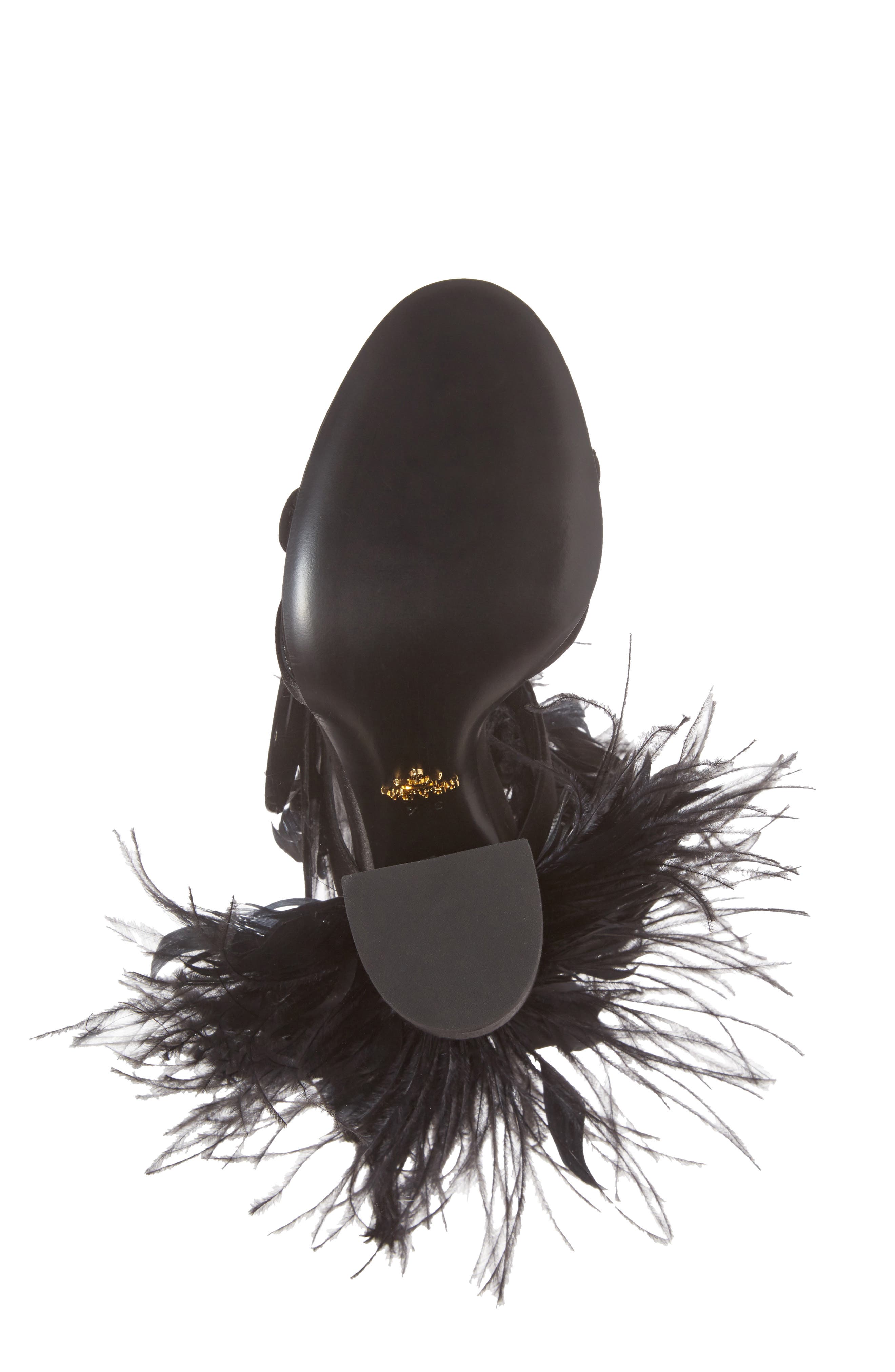 Prada Feather Block Heel Sandal, Alternate, color, 