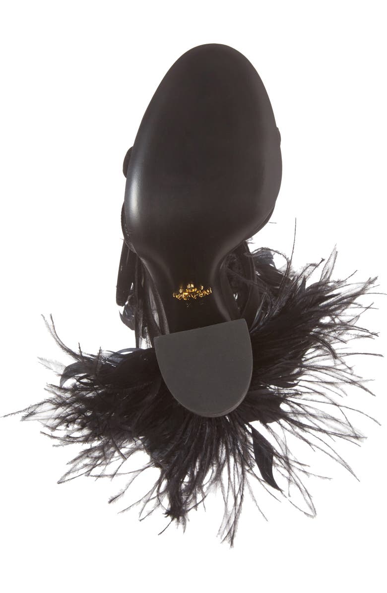 Prada Feather Block Heel Sandal, Alternate, color,