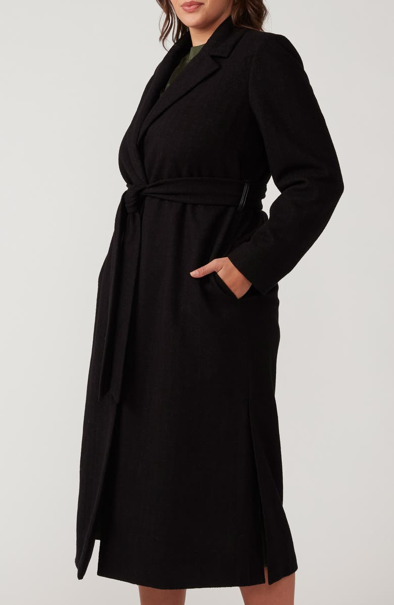Estelle Charmed Robe Coat, Alternate, color, Black